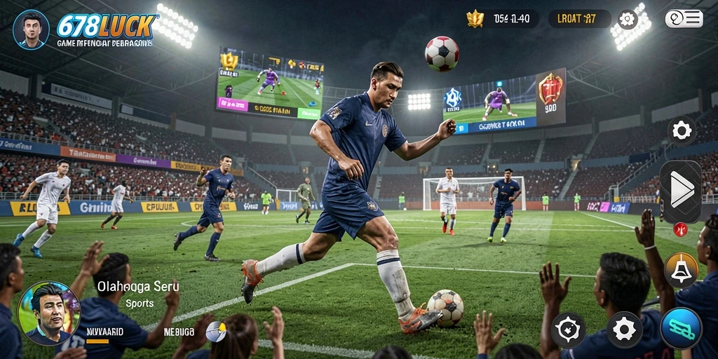 Screenshot utama menampilkan aksi seru dalam game olahraga 678LUCK.