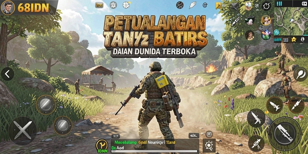 Tangkapan layar menampilkan pemandangan indah dalam game Open World.
