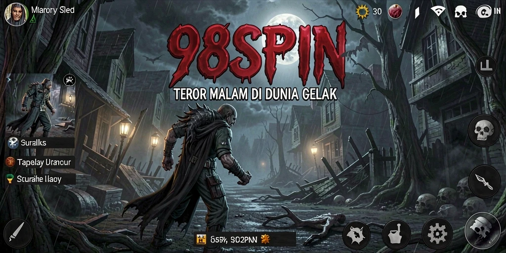 Screenshot menampilkan gameplay seram dan atmosfer mencekam dari 98SPIN.
