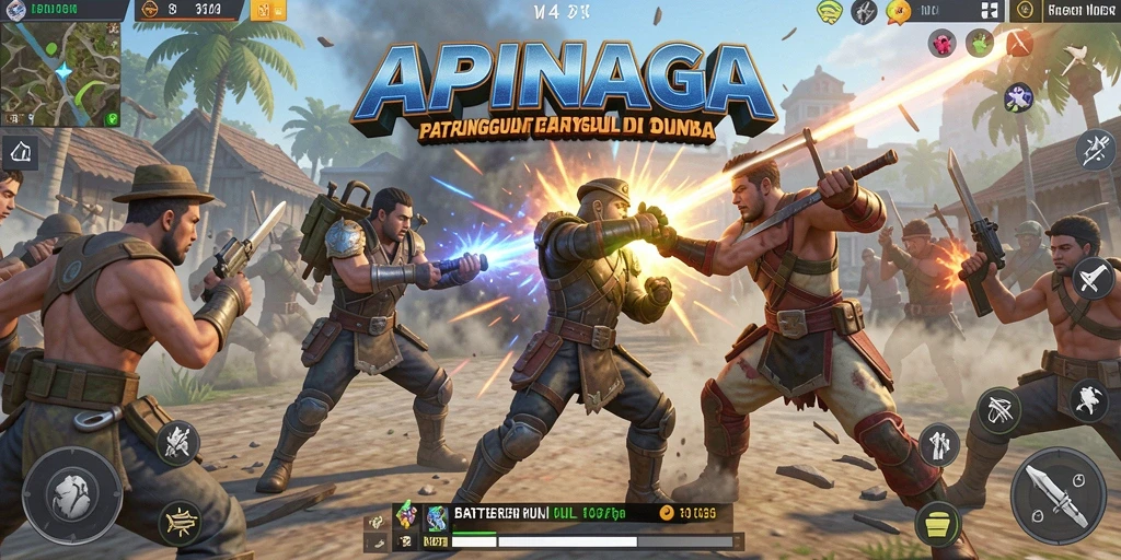 Tampilan gameplay seru dalam pertarungan Battle Royale.