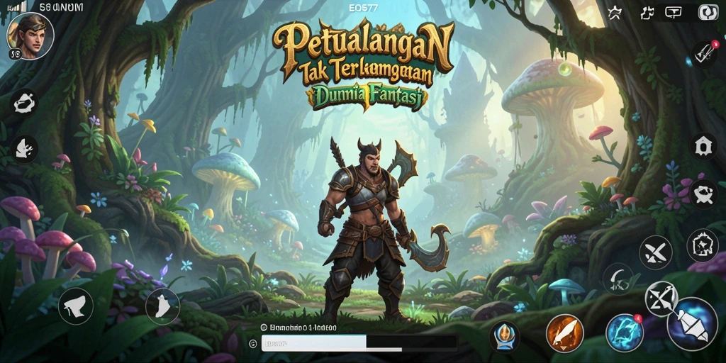 Screenshot gameplay EOS77 dengan aksi petualangan yang mendebarkan.
