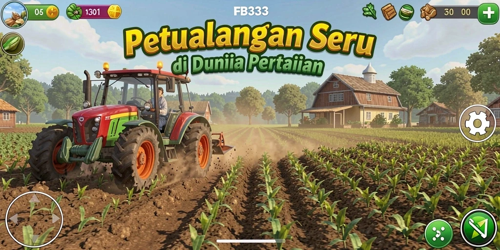 Tampilan gameplay FB333 dengan ladang yang subur.