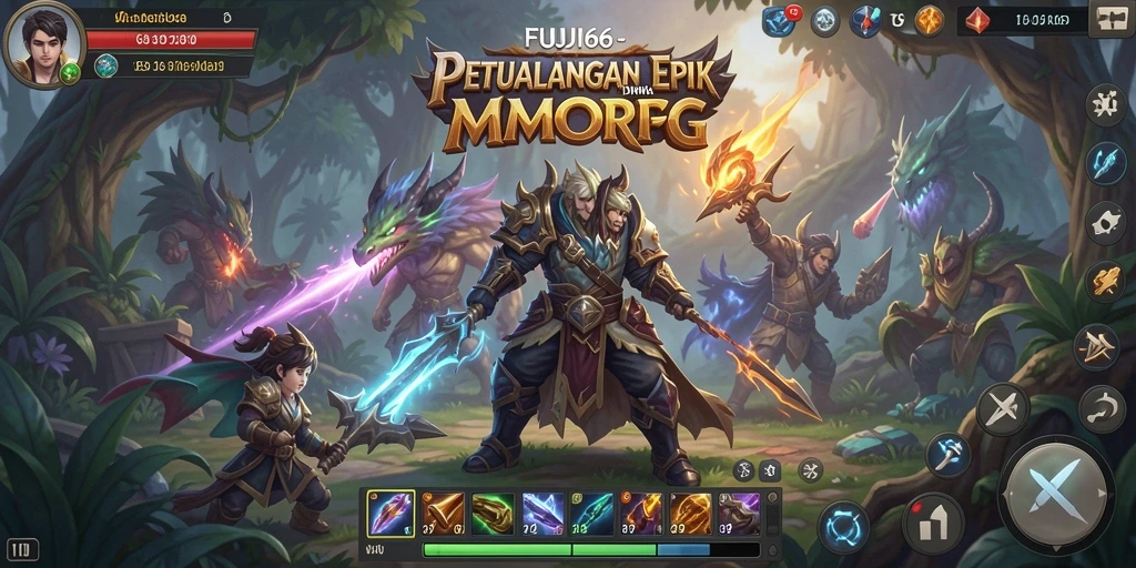 Tampilan gameplay FUJI66 di dunia MMORPG yang luas.