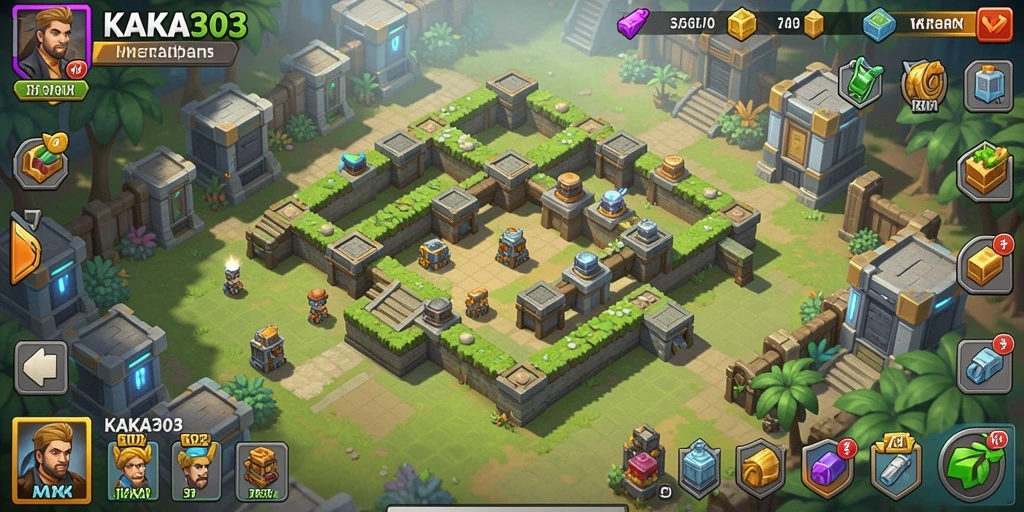 Screenshot gameplay KAKA303 menampilkan tower yang siap bertahan dari serangan musuh.