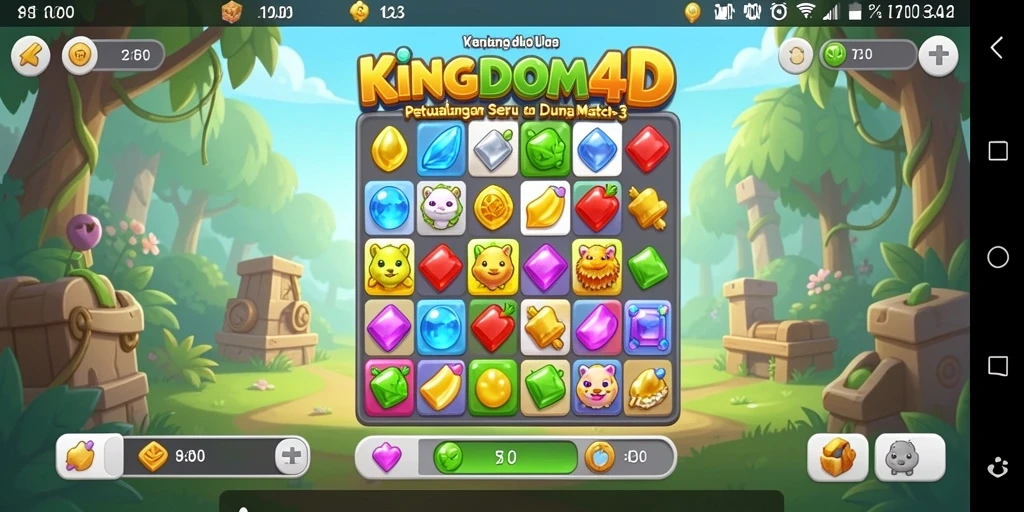 Gameplay seru permainan Match-3 KINGDOM4D dengan tantangan menarik.
