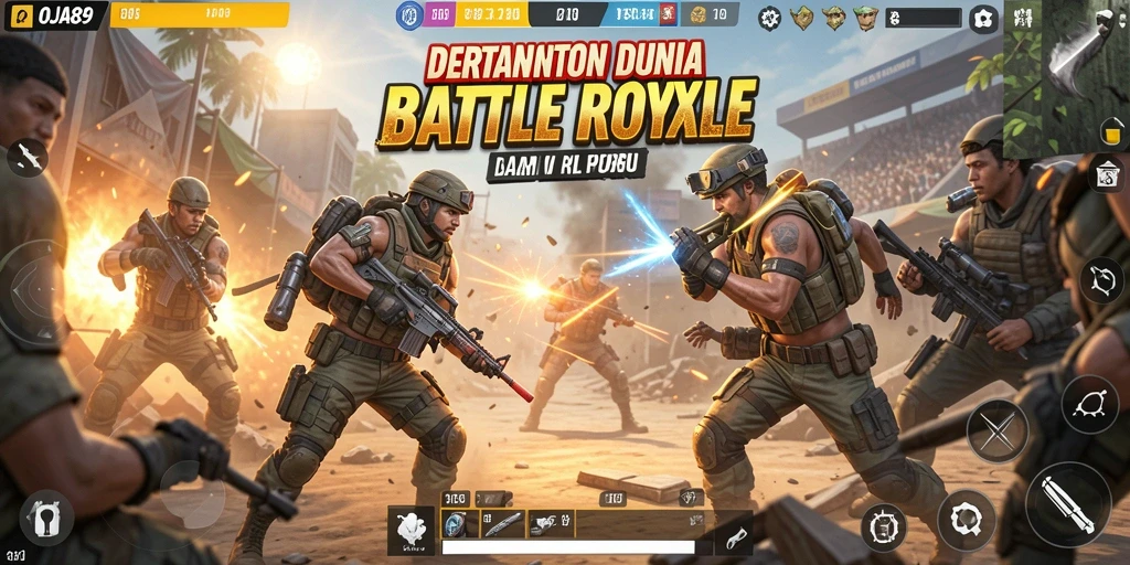 Tampilan utama gameplay OJA89 yang mendebarkan dalam Battle Royale.