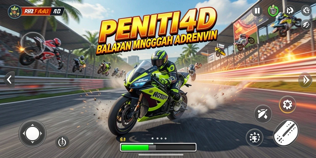 Tampilan menarik dari gameplay balapan motor di PENITI4D.