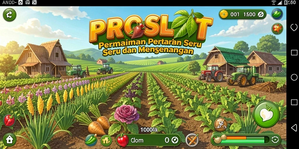 Gameplay menarik di PROSLOT dengan petani mengelola lahan.
