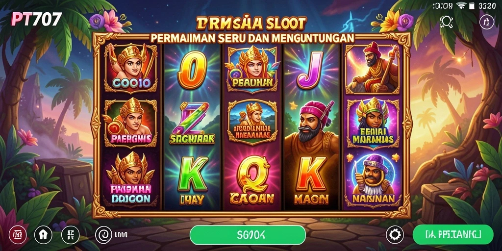 Screenshot gameplay PT707 menampilkan mesin slot yang menarik dan interaktif.
