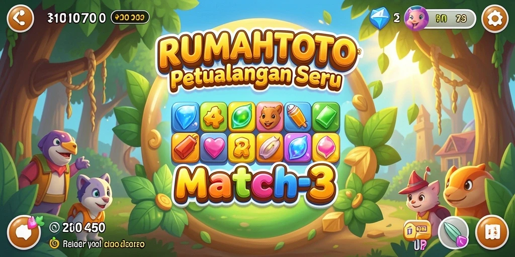 Tampilan gameplay menarik dari RUMAHTOTO yang penuh warna.