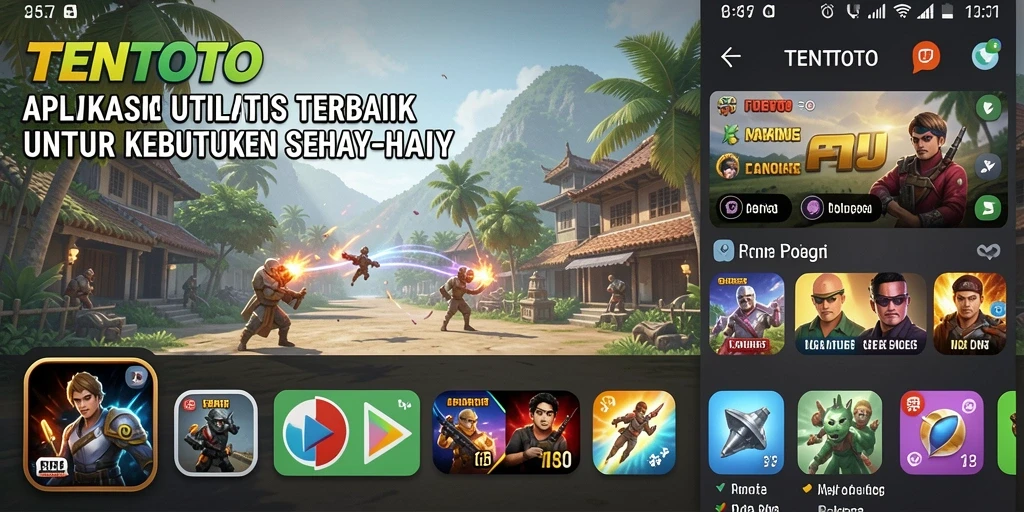 Tampilan utama TENTOTO dengan fitur utilitas modern.