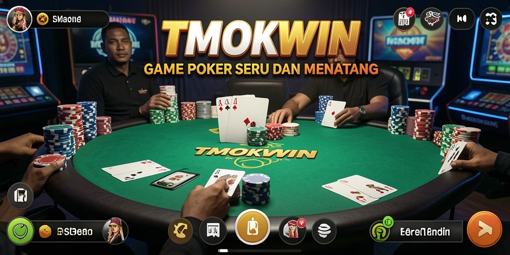 Tampilan gameplay Poker yang menegangkan di TMOKWIN.