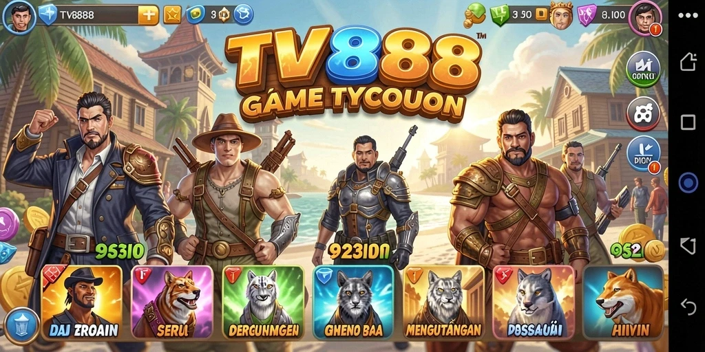 Tangkapan layar gameplay <strong>TV888</strong> yang menunjukkan manajemen bisnis yang seru.